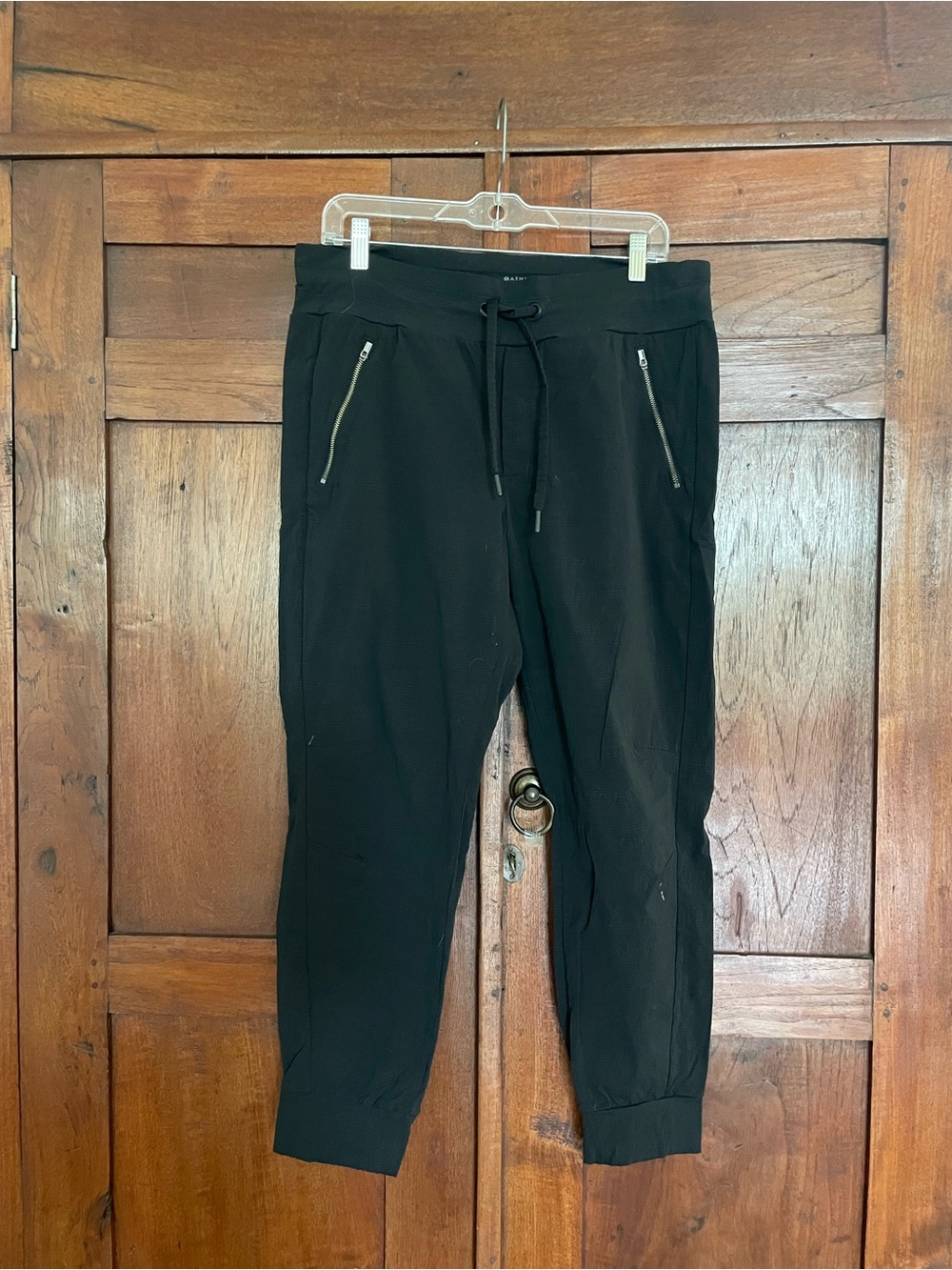Athleta Black Trekkie north Joggers with Zip Pockets